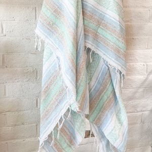 NEW LARGE PASTEL MEXICAN BEACH BLANKET